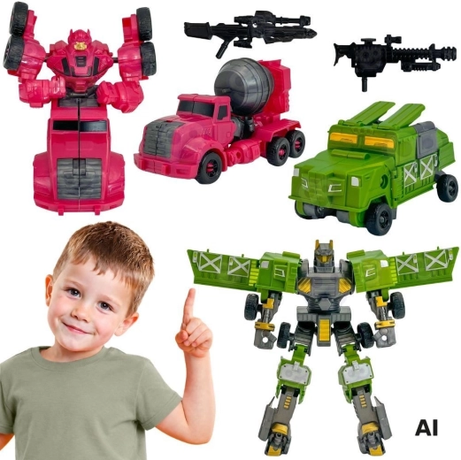 Woopie transformujące roboty 4 w 1 – pojazdy bojowe