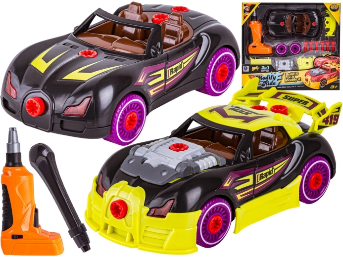 Sportowe auto do rozkręcania i składania 2w1 tuning + śrubokręt