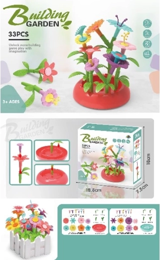 DIY kwiatowy zestaw konstrukcyjny Mały ogródek (33 elementy)