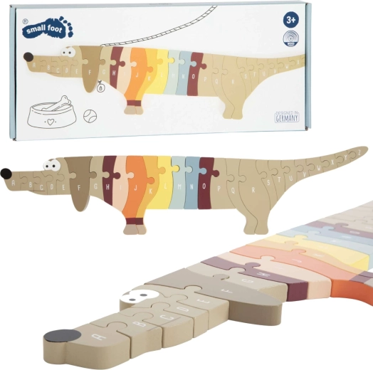 Drewniane puzzle alfabet jamnik small foot