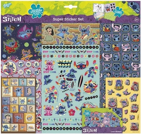 Disney Stitch super zestaw naklejek – 8 arkuszy