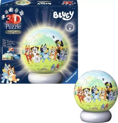 Świecące puzzle 3D BLUEY edycja nocna 72 elementy