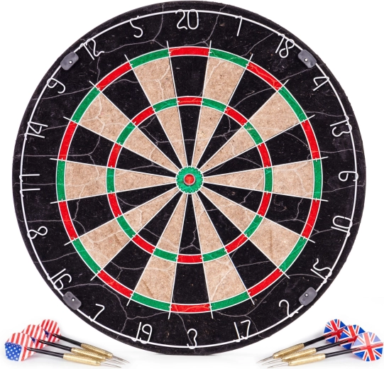 Sisalowa tarcza do darta 46 cm z 6 metalowymi rzutkami