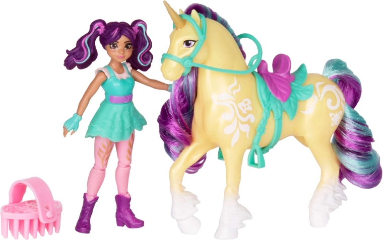 Jednorożec Leaf z kolorową grzywą i siodłem