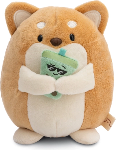 Pluszowy Shiba Inu Hiro MyMochi 16 cm z bubble tea w opakowaniu prezentowym