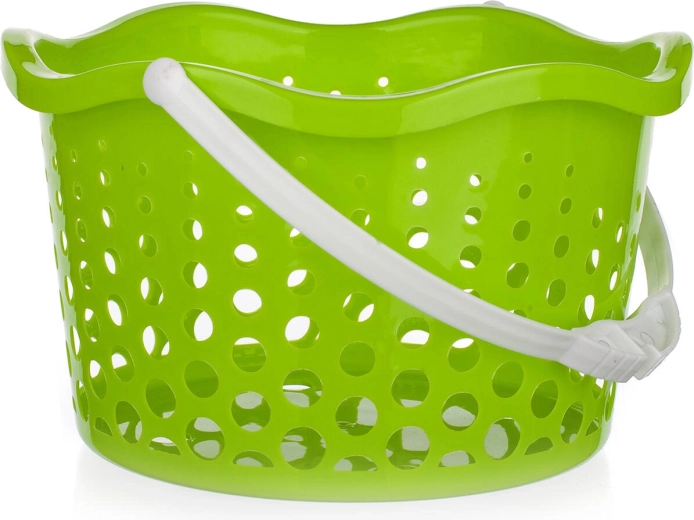 Wiszący koszyk na klamerki, zielony, plastikowy, średnica 19 cm