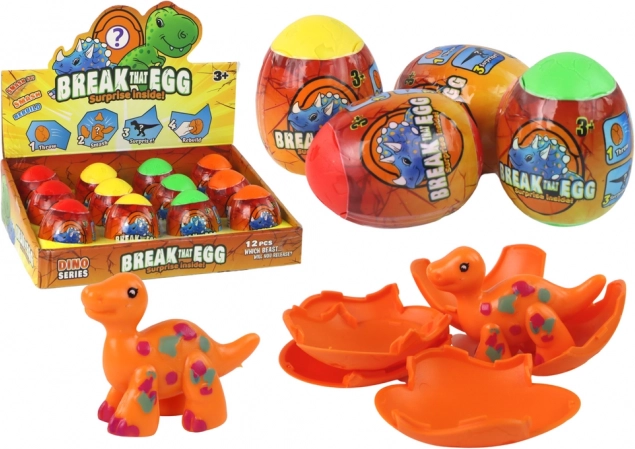Magiczne pękające jajka dinozaurów w skorupce 4 kolory 6 cm