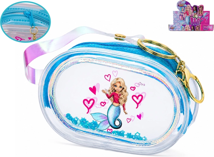 Holograficzny dziecięcy portfelik Mermaid Stars 8,5 cm