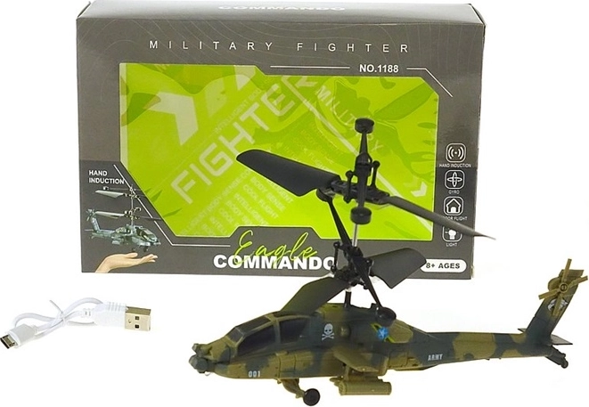Helikopter sterowany dłonią Military fighter