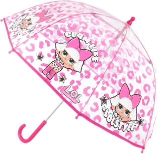 Przezroczysty parasol manualny z motywem L.O.L.