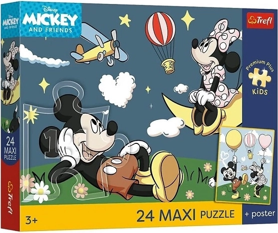 Puzzle maxi premium plus pro dla dzieci Mickey Mouse – Przyjaciele myszki (24 elementy)