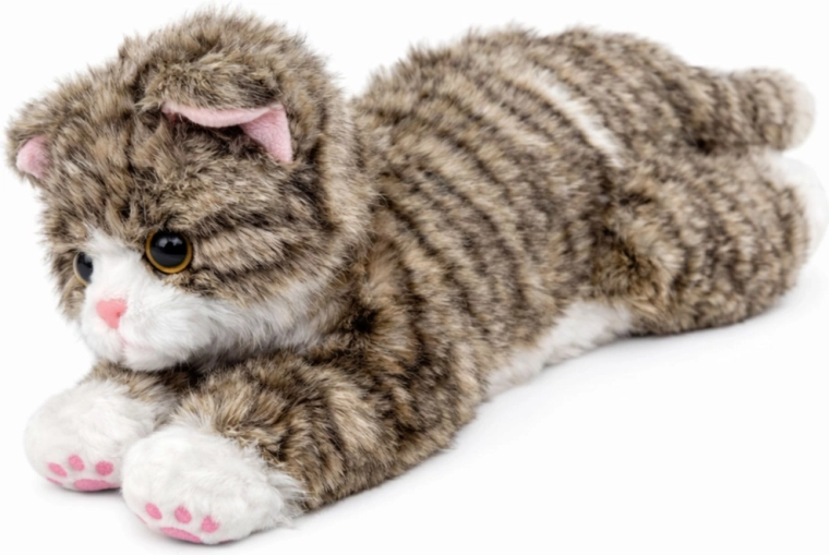 Pluszowy leżący kotek beżowy 38 cm