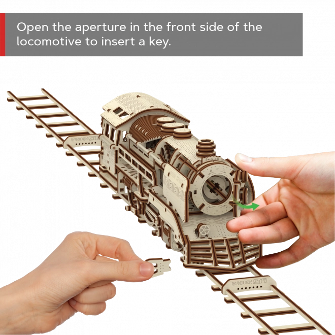 Drewniane puzzle 3D WOODEN CITY Express z torami