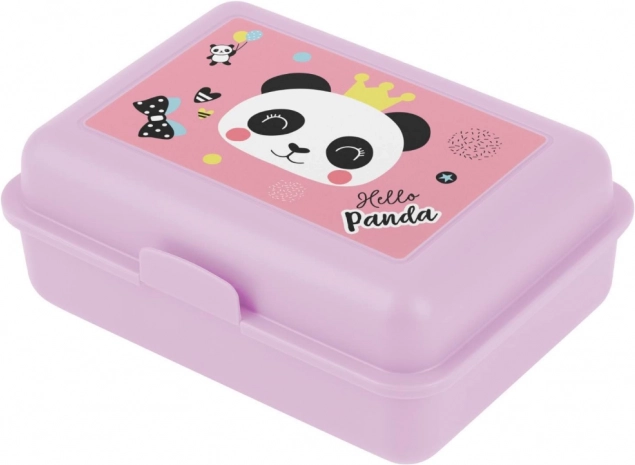 Różowy pudełko na śniadanie z motywem Hello Panda