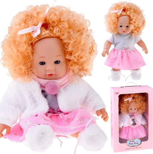 Interaktywna lalka Alicja 32 cm z kręconymi blond włoskami – mówi i gaworzy