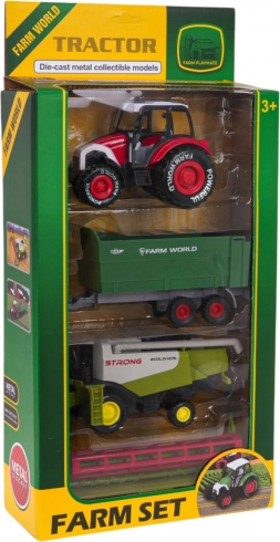 Zestaw pojazdów rolniczych traktor i kombajn