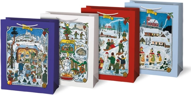 Świąteczna torba prezentowa L z motywami JOSEF LADA