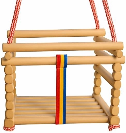 Drewniana bukowa huśtawka dla dzieci BABY MIX – naturalna