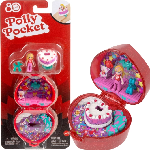 Polly Pocket rocznicowy kompakt w kształcie serca z okazji 80. rocznicy firmy Mattel