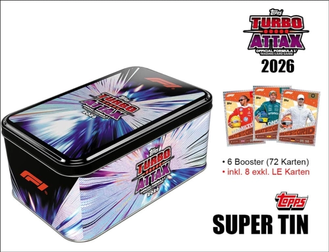 Topps Turbo Attax Formuła 1 2026 super tin Greats of the Grid