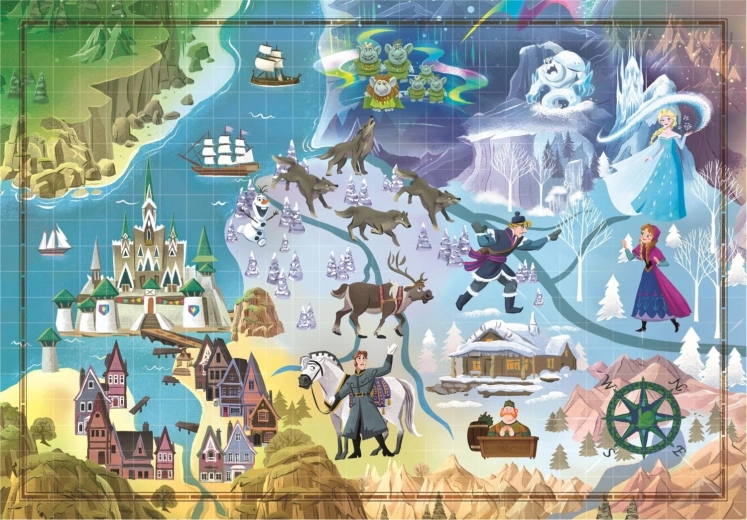 Puzzle Story Maps: Kraina Lodu 1000 elementów
