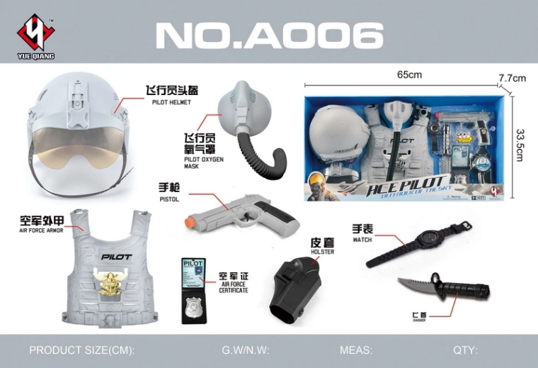 Zestaw małego pilota z interaktywnym pistoletem i regulowanym hełmem