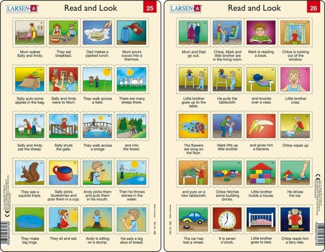 Puzzle angielski – dłuższe zdania, 20 elementów