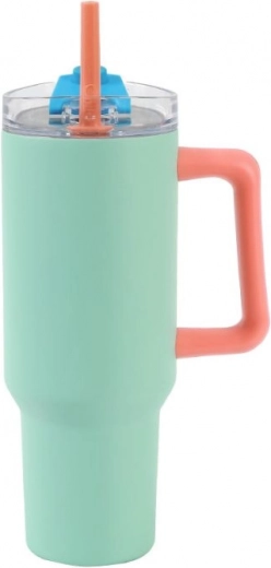 Duży termokubek ze słomką – zielony 1200 ml