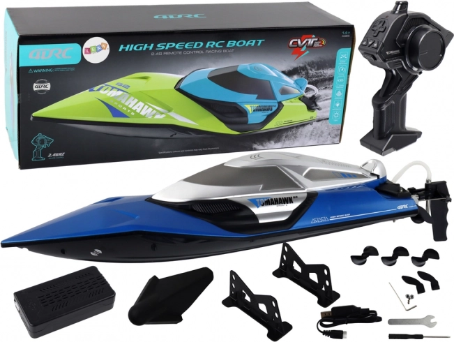 Łódź motorowa R/C 2.4G, światła, 30 km/h, niebieska
