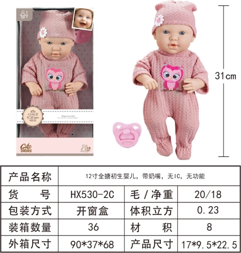 Lalka Zosia w różowym pajacyku z sówką