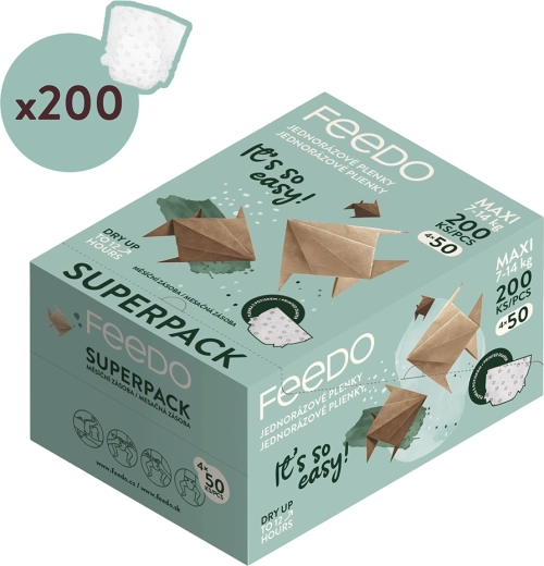 Jednorazowe pieluchy FEEDO maxi (7–14 kg) – Miesięczne