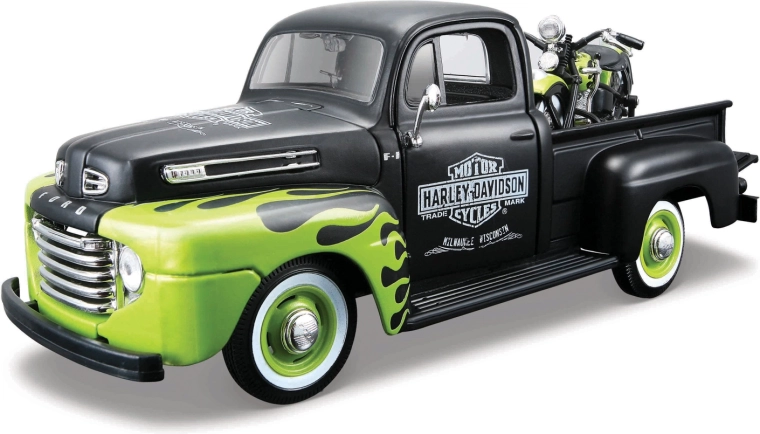 Maisto Harley-Davidson custom 1948 Ford F-1 pickup z motocyklem 1948 FL Panhead 1:24
