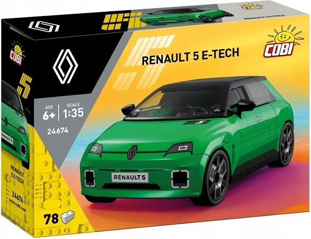 Cobi Renault 5 E‑Tech Electric zielony model z klocków