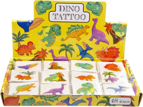Tymczasowe tatuaże z dinozaurami – zestaw 12 motywów