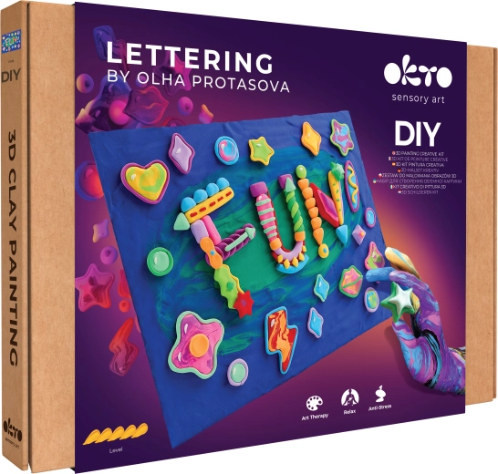 Okto Lettering – zestaw plastyczny do malowania masą Fun 30 × 40 cm