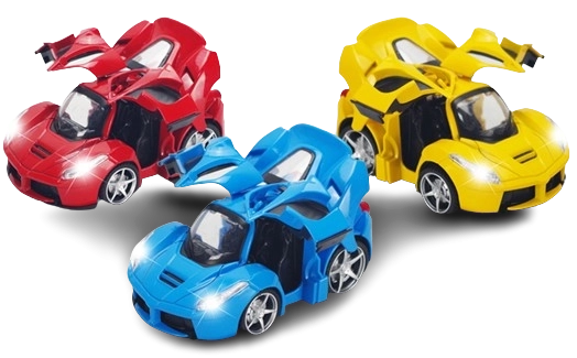 Metalowe auto 1:32 z napędem typu pull-back ze światłem i dźwiękiem
