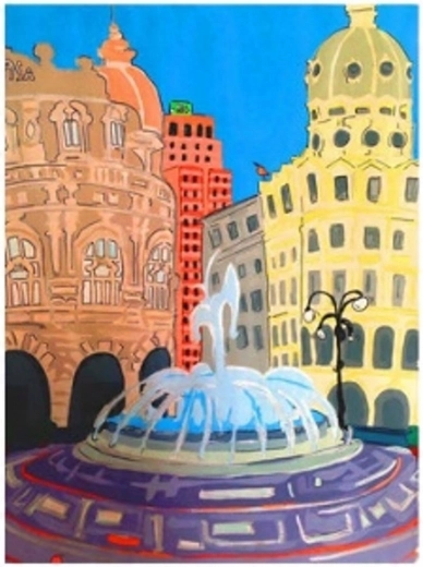 Norimpex Malowanie po numerach Fontanna na placu 40 × 50 cm