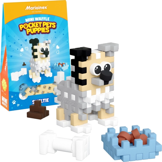 Klocki Mini Waffle Pocket Pets – szczenię Sheltie od Marioinex