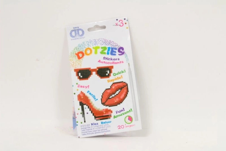 Diamond Dotz Kiss zestaw naklejek do malowania diamentowego (3 szt.)