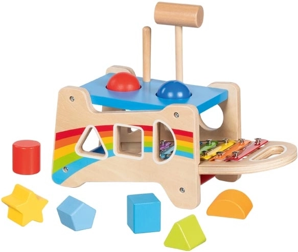 3 w 1: młotek do wbijania, sorter i ksylofon