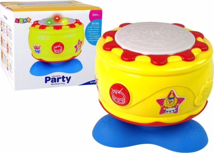 Wielki interaktywny muzyczny bęben ze światłami 19 cm