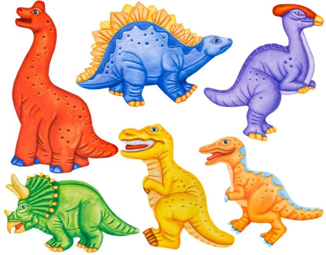 6 dinozaurowych magnesów do odlania i pomalowania