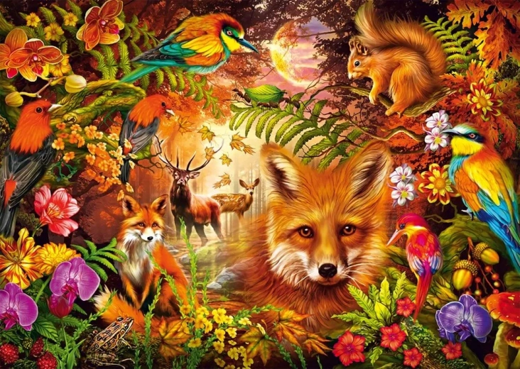 Puzzle Kwiaty, Futro i Pióra 1000 elementów