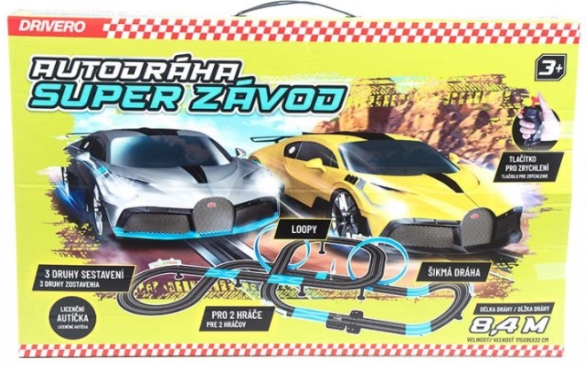 DRIVERO tor wyścigowy super wyścig 8,4 m z autkami BUGATTI