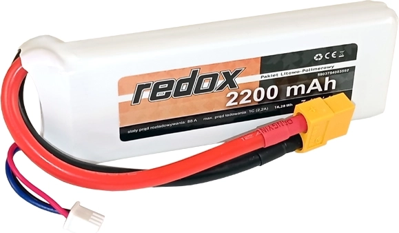 Akumulator Redox LiPo 2200 mAh 7,4 V 40C z konektorem XT-60