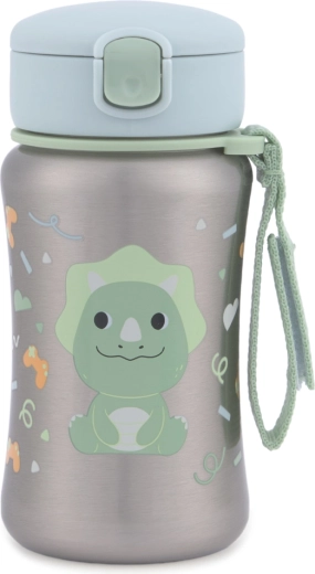 Skip Hop butelka ze stali nierdzewnej ze słomką na wodę Besties Squad Dino 350 ml