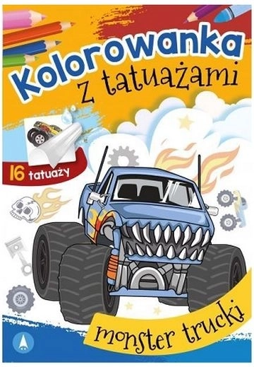 Mototattoo Monster trucki – kolorowanki i zmywalne tatuaże