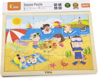 VIGA drewniane puzzle lato – 24 elementy