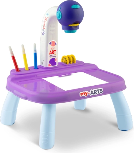 Stabilny stolik do rysowania z uchwytami na flamastry