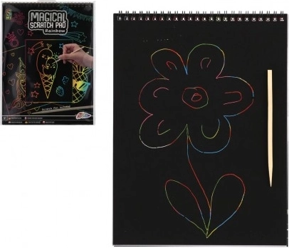 Zeskrobkowy notes spiralny holograficzny 21 × 28 cm